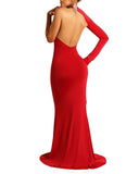 Zjkrl - Asymmetrical One Shoulder High Slit Backless Mermaid Dress