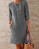 Women's Shift Dress Knee Length Dress - 3/4 Length Sleeve Summer Fall Hot Casual vacation dresses