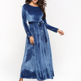 Zjkrl - Casual Velvet Long Dress