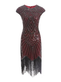Women‘s Halloween Dress Party Dress Fringe Dress Sequin Dress Midi Dress Silver Black White Sleeveless Floral Sequins Summer Spring Fall Crew Neck Party Party Summer Dress 2023 XS S M L XL XXL