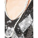Women's Retro 1920s Fringe Dress Midi Dress Party Holiday Sequins Tassel Fringe Geometric V Neck Sleeveless Regular Fit Spring Fall 2023 Silver Black XS S M L