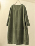 10 Colors Vintage Solid Color Split-Joint Mini Dress Corduroy Dress