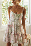 Zjkrl - Fashion Lovely Print Sling Chiffon Dress