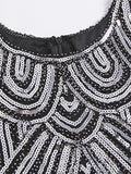 Women‘s Halloween Dress Party Dress Fringe Dress Sequin Dress Midi Dress Silver Black White Sleeveless Floral Sequins Summer Spring Fall Crew Neck Party Party Summer Dress 2023 XS S M L XL XXL