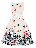 Women‘s Halloween Dress Retro 1950s Vintage Dress Midi Dress Party Print Graphic Crew Neck Sleeveless Regular Fit Summer Spring 2023 Black Green Deep Purple S M L XL