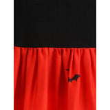 Women‘s Halloween Dress Retro 1950s Vintage Dress Midi Dress Holiday With Belt Bow Pumpkin Square Neck Long Sleeve Regular Fit Spring Fall 2023 Black Yellow S M L XL