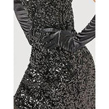 Women's Retro 1920s Fringe Dress Midi Dress Party Holiday Sequins Tassel Fringe Floral V Neck Sleeveless Regular Fit Spring Fall 2023 Black Pink XS S M L