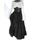 Women‘s Halloween Dress Retro Classic Vintage Dress Long Dress Maxi Dress Outdoor Ruched Patchwork Color Block Crew Neck Long Sleeve Loose Fit Spring Fall 2023 claret Deep Purple S M L XL