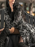 Women‘s Halloween Dress Party Dress Lace Dress Swing Dress Midi Dress Black Long Sleeve Floral Lace Spring Fall Winter Crew Neck Classic Party Winter Dress 2023 S M L XL XXL