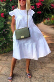 Lovely Loose Pleated Solid Color Dress