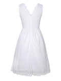 Women‘s Halloween Dress Retro Vintage Dress Midi Dress Party Lace Plain V Neck Sleeveless 2023 Black White S M L XL