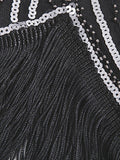 Women‘s Halloween Dress Party Dress Fringe Dress Sequin Dress Midi Dress Silver Black White Sleeveless Floral Sequins Summer Spring Fall Crew Neck Party Party Summer Dress 2023 XS S M L XL XXL