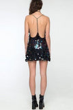 Zjkrl Sexy Sequin V Neck Backless Mini Dress