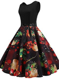 Women‘s Halloween Dress Swing Dress Knee Length Dress White Orange Red Light Blue Sleeveless Skull Pumpkin Print Patchwork Print Spring Summer Crew Neck Vintage 1950s Party Slim 2023 S M L XL XXL