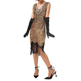 Women's Retro 1920s Fringe Dress Midi Dress Party Holiday Sequins Tassel Fringe Floral V Neck Sleeveless Regular Fit Spring Fall 2023 Black Pink XS S M L