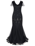 Women‘s Halloween Dress Lace Dress Vintage Dress Long Dress Maxi Dress Black Burgundy Dark Green Sleeveless Plain Sequins Spring Fall Winter V Neck Fashion Evening Party 2023 S M L XL 2XL 3XL